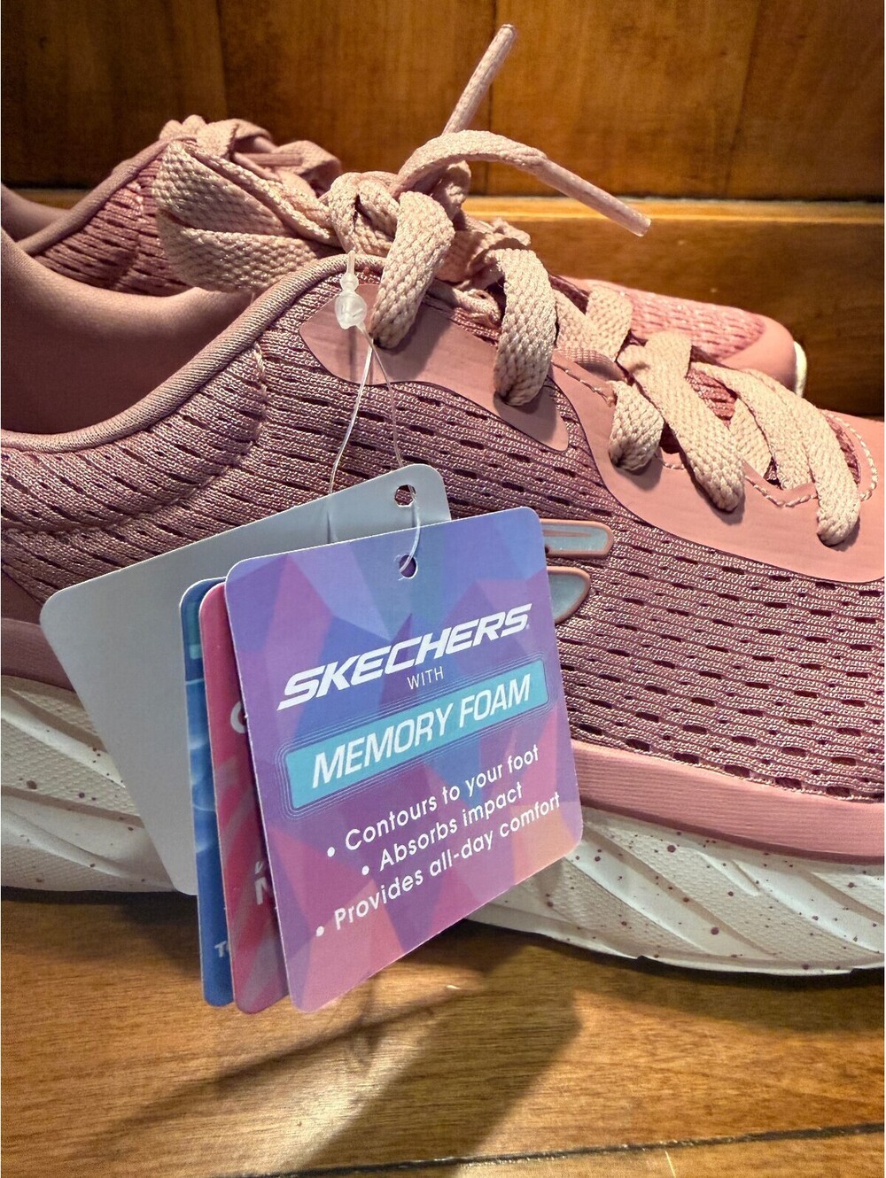 New Skechers Pink Memory Foam Athletic Sneakers Women's 8.5 - Picture 6 of 7